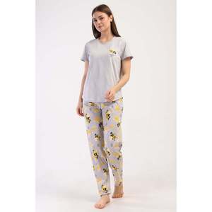 KADIN P.SUPREM O YAKA KISA KOL ETEGI OVAL PIJAMA TAKIM - สีเทา - สีเทา - Product Image 1