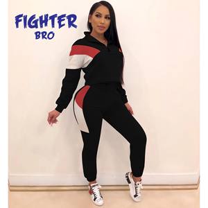 Conjunto de 2 piezas con cordón de cintura alta transpirable informal de talla grande, sudadera para correr, pantalones de chándal, chándal de algodón para mujer - Product Image 1