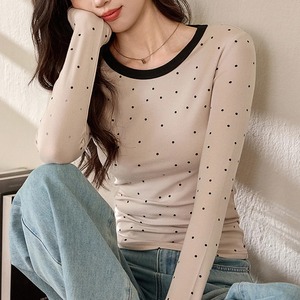 Chemise élégante pour femme avec col haut et manches longues à volants, 100% coton, chemisier décontracté pour l'automne et l'hiver - Product Image 4