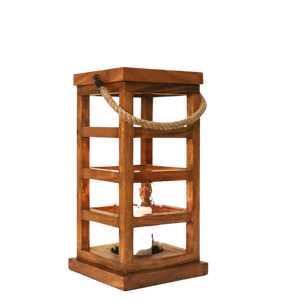 Customized Logo Retro-style Wooden <b>Candle</b> Holder with Antique Overlook & Top Notch <b>Carving</b> Work at Lowest Price - Product Image 3