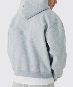 Sudaderas con capucha con logotipo impreso personalizado de alta calidad para hombre, Sudadera con capucha de felpa francesa para hombre, sudadera con cremallera y hombro caído en blanco para hombre - Product Image 3