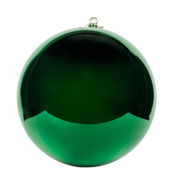 Boules de Noël en plastique vert de 40 cm, fabriquées à la machine, élégantes décorations suspendues pour arbre, décorations festives italiennes, Optima Trade