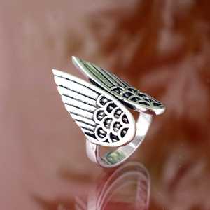 Fashion Hot Feather Wing <b>Couple</b> Brass <b>Ring</b> Vintage Silver Plated <b>Ring</b> Hip hop Opening Angel Wing <b>Rings</b> Wholesale <b>Ring</b> For Women - Product Image 4