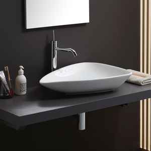 Lavabo de Cerámica con Diseño Moderno en Forma de Gota para Encimera - Product Image 2