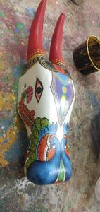 หัววัวทาสีด้วยมือตามสั่งสำหรับตกแต่งบ้านเหมาะสำหรับร้านค้าในบ้านสามารถสั่งทำได้ - Product Image 3