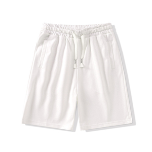 Shorts de survêtement décontractés pour homme en tissu technique, logo en relief, taille mi-haute élastique, écologique, 100% coton, anti-froissement, motif uni - Product Image 4