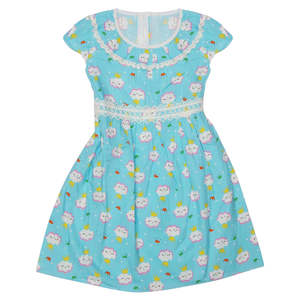 Robe brodée pour filles - Bleu - Product Image 1