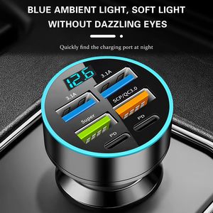 CTX Factory Direct con PD QC3.0 <span class=keywords><strong>USB</strong></span> <span class=keywords><strong>C</strong></span> Tipo <span class=keywords><strong>C</strong></span> Adaptador Venta al por mayor Teléfono Cargador de coche de carga rápida de 6 puertos - Product Image 2