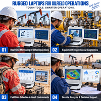 Ordinateur portable robuste à trois écrans de haute qualité, Intel Core I5/I7/I9, boîtier robuste durable pour les opérations en zone pétrolière