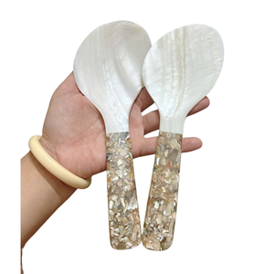 Vaisselle de luxe, cuillère en nacre naturelle, coquille de conque, 16 cm, cuillère à caviar en nacre, cuillères à mélanger, cuillère à café, artisanat, dessert, café - Product Image 3