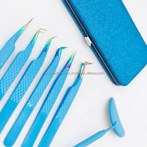 Ensemble de pinces à extensions de cils de haute qualité, best-seller, entièrement personnalisé, en acier inoxydable, kit d'outils de beauté pour les cils, professionnel - Product Image 5