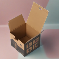 Vente en ligne Boîte en carton de papier kraft pour expédition de commerce électronique Emballage ondulé d'artisanat mobile Boîte ondulée mobile E-flûte