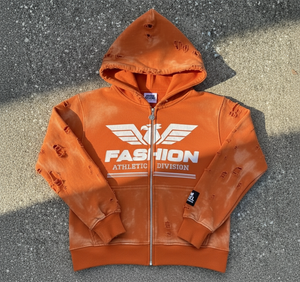 Sweat à capuche à fermeture éclair surdimensionné pour hommes, sérigraphié en détresse, poids lourd de 500 g/m² 100% coton, vente en gros sur mesure pour l'hiver - Product Image 3