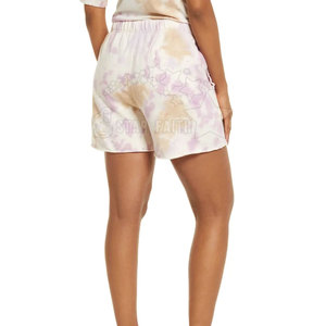 Pantalones cortos de alta calidad para mujer Mezcla de algodón transpirable Elegante Tie Dye Print Pantalones cortos de uso diario para el verano - Product Image 3