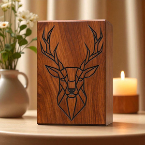 Custom Engraved Wooden Urn Box Butterfly & Leaf <b>Memorial</b> <b>Keepsake</b> For Adult Ashes With Personal Message And Butterfly engraving - Product Image 2