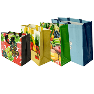 Bolsa de embalaje de PP con cremallera, tejido BOPP con asa de bucle impreso personalizado, bolsa de compras reutilizable para uso en supermercado, promocional - Product Image 6