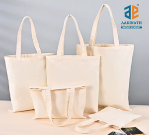 Bolsa de Tela Suave con Logotipo Personalizado, Bolsa de Algodón con Asa Larga para Uso Multiusos, Moda y Tareas Diarias, desde India - Product Image 1