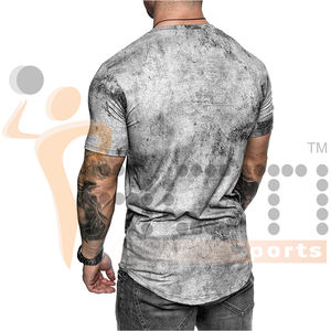 Vente de gros T-shirt personnalisé en coton 100% pour hommes T-shirts de fitness à manches courtes et coupe ajustée pour hommes - Product Image 4