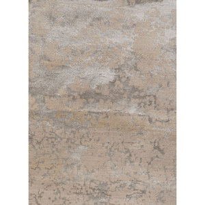 Alfombra Kavi Gris y Negra Anudada a Mano de Lana y Seda de Bambú, Diseño Teoría del Caos, Rectángulo Abstracto para el Hogar y Pasillo, Modelo Esk-411(Fr) - Product Image 3