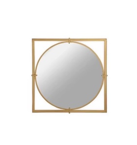 Miroir mural en laiton moderne doré à fleurs, décoration intérieure et commerciale, salon, café, hôtel, restaurant, bureau, décoration murale - Product Image 5