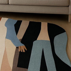 พรมขนสัตว์แฮนด์เมดแนวศิลปะสมัยใหม่พรมคนแนวนามธรรมรูปทรงแปลกๆสำหรับห้องนั่งเล่นและห้องนอนของขวัญวันคริสต์มาสปีใหม่ - Product Image 4