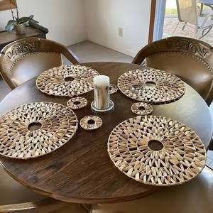 Placa de cargador de ratán tejida a mano a buen precio/mantel tejido para mesa, comedor o decoración de boda, artesanía DHT - Product Image 1