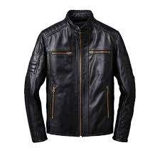 Nouveauté veste en cuir épais pour hommes balades à vélo d'hiver usage décontracté col rond haute style de rue tissu fermeture éclair approvisionnement en gros - Product Image 2