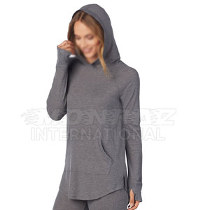 OEM ODM Fabricant de vêtements de sport de gymnastique Sweat à capuche de compression de haute qualité pour femmes Haut de sport évacuant l'humidité - Product Image 4