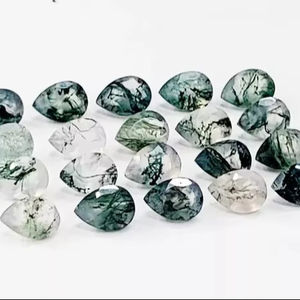 Prix usine poire coupe naturelle mousse Agate pierres de guérison à facettes pour revendeurs concepteurs pierres précieuses en vrac livraison gratuite produits - Product Image 1