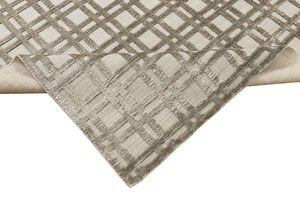 Tapis de prière en soie de bambou éthique, grand, moderne, rayé, pour le bureau, la salle de bain, la cuisine, tapis d'intérieur réversible, fabriqué à la main - Product Image 5