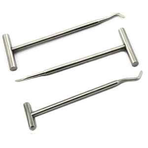 Élévateur dentaire manuel en acier Potts, instruments chirurgicaux d'extraction dentaire, lot de 3, certifié CE Classe I - Product Image 1