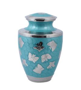 Urne de crémation adulte en laiton argent gravé papillon pour cendres humaines-Urne funéraire artisanale-Grand enterrement - Product Image 6