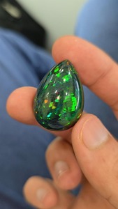 ธรรมชาติเอธิโอเปียนสีดำโอปอล cabochon. ชิ้นส่วนที่มีคุณภาพสูงสุด18.42 cts. โอปอลทรงหลังเบี้ยคุณภาพระดับโลก - Product Image 3