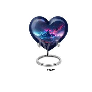 <b>Top</b> Best Quality Beautiful Butterfly <b>Heart</b> Keepsake Cremation Adult Urn For Human Ashes With Stand & Free Velvet Bag - Product Image 4
