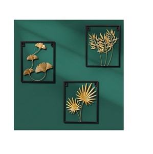 Thème de l'établissement Vente en gros d'art mural en métal doré Décoration en fer forgé Design en métal Tenture murale créative - Product Image 3