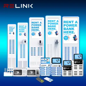 Relink Customized Public Rental Station Smart Shared Charging Power Bank 24 Slot Power Bank Station With Advertising Screen