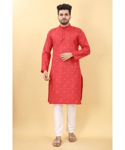 Kurta de coton pakistanais AchkanBandhgalaSherwani pour hommes en style de mariage arabe avec pyjama et tissu Pathani d'hiver élégant - Product Image 5
