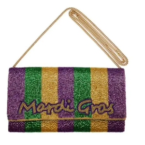 Mardi Gras กระเป๋าคลัทช์ประดับลูกปัดกระเป๋าสะพายข้างกระเป๋า Mardi Gras กระเป๋า Mardi Gras - Product Image 1
