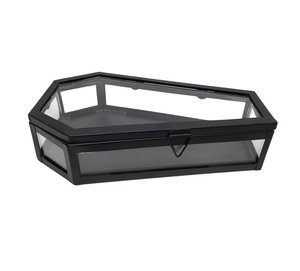 Boîte décorative de table en verre/fer au design unique PC noir mat mort pour la décoration de la maison décor d'halloween personnalisé en vrac - Product Image 6