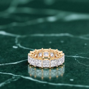 10.00 Carat F-G/VS Lab Grown Princess Cut Diamond Eternity <b>Band</b> <b>Ring</b> Solid 10K 14K 18K Gold Handmade in Lab Grown Diamond <b>Rings</b> - Product Image 6