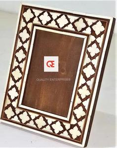 Cadre photo en résine avec incrustation d'os d'animal, artisanal, écologique et luxueux, articles décoratifs rustiques et en résine - Product Image 2