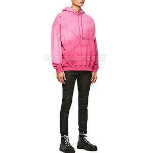 Pull à capuche en coton mélangé à l'acide pour hommes de qualité supérieure avec style de lavage vintage pour vêtements décontractés modernes - Product Image 5