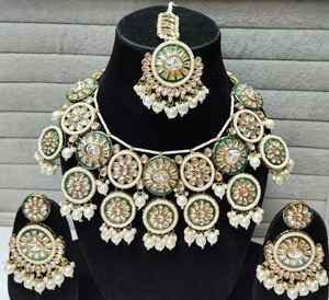 New Design Bridal Jewellery Collection AD <b>Necklace</b> <b>With</b> Earrings Indian Jewellery High Quality Luxurious Handmade Bulk Product - Product Image 2