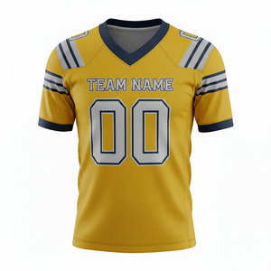 Maillot d'entraînement de football américain personnalisé pour adultes, manches courtes, respirant, option grande taille, 100 % polyester, col en V - Product Image 4