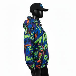 Chaqueta Cortavientos Premium para Mujer, 130 GSM, Poliéster, con Estampado Gráfico Multicolor y Logotipo Personalizado por Sublimación - Product Image 4