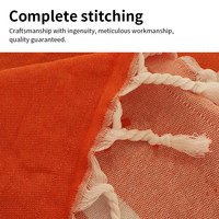 Absorbant pliable compressé antimicrobien sans sable coton turc rayé personnalisé couleur et taille serviette de plage avec glands