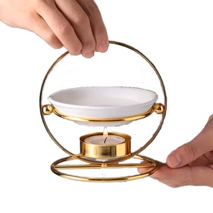 Calentador de velas de Metal no eléctrico para aromaterapia, candelabro de Metal romántico delicado, Quemador de aceite, difusor de Aroma - Product Image 1