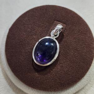 925 plata esterlina amatista piedra preciosa diseñador hecho a mano único Vintage joyería fina colgantes y dijes - Product Image 1