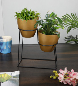 Pot de fleurs en métal au design moderne de haute qualité, parfait pour les jardins, l'extérieur et l'intérieur du fournisseur indien pour l'exportation en vrac - Product Image 1
