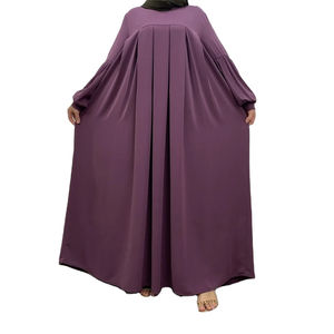 Abaya décontractée pour femmes, manches chauve-souris, style Dubaï, couleur unie, coupe ample, taille personnalisée au Pakistan, broderie respirante, mini abaya musulmane - Product Image 1